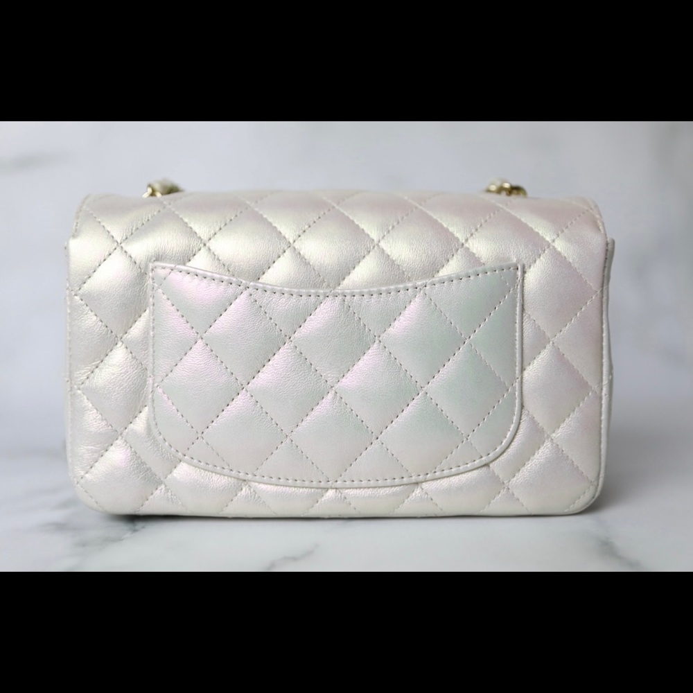Chanel Ivory Iridescent Rectangular Mini Classic - Picture 4 of 7